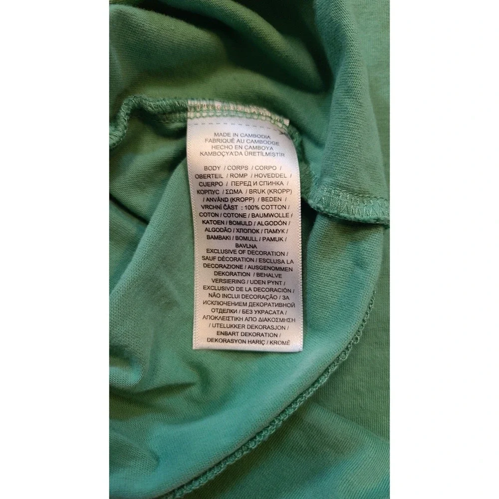 Polo‎ Ralph Lauren Long Sleeve Shirt Mens M Cotton Green Embroidered Logo FLAW